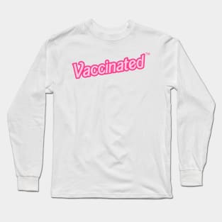 Vintage Barbie Font Vaccinated TM Mask Long Sleeve T-Shirt